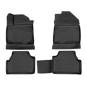 Hyundai Kona Electric Floor Mats - Omac - Rubber TPE - Black - 2018 Hyundai Kona Electric Floor Mats - Omac - Rubber TPE - Black - 2018